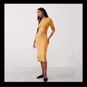 Banana Republic Dress NWT Sz XS lightweight Yellow Gold midi dress